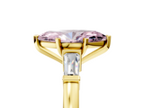 Yellow gold Fancy Pink Marquise  Cut Diamond Solitaire Ring with Tapered Baguette Accents and Four-Prong Setting_67