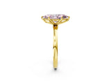 Yellow gold Fancy Pink Marquise Cut Diamond Solitaire Ring with Thin Band and Prong Setting_14