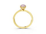 Yellow gold Fancy Pink Marquise Cut Diamond Solitaire Ring with Thin Band and Prong Setting_15