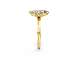 Yellow gold Fancy Pink Marquise Cut Diamond Solitaire Ring with Thin Band and Prong Setting_26