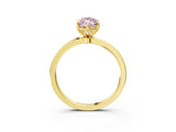 Yellow gold Fancy Pink Marquise Cut Diamond Solitaire Ring with Thin Band and Prong Setting_27
