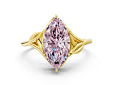 Yellow gold Fancy Pink Marquise Cut Diamond Solitaire Ring with Twist Band and Four-Prong Setting_57