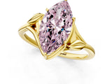 Yellow gold Fancy Pink Marquise Cut Diamond Solitaire Ring with Twist Band and Four-Prong Setting_58