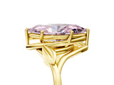 Yellow gold Fancy Pink Marquise Cut Diamond Solitaire Ring with Twist Band and Four-Prong Setting_62