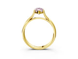 Yellow gold Fancy Pink Marquise Cut Diamond Solitaire Twist Band Prong Setting Ring_70