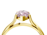 Yellow gold Fancy Pink Marquise Cut Diamond Solitaire Twist Band Prong Setting Ring_71