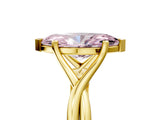Yellow gold Fancy Pink Marquise Cut Diamond Solitaire Twist Band Prong Setting Ring_72