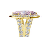 Yellow gold Fancy Pink Marquise Cut Diamond Split Shank Halo Ring with Four-Prong Setting_46