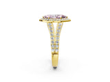 Yellow gold Fancy Pink Marquise Cut Diamond Split Shank Halo Ring with Four-Prong Setting_66