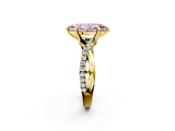 Yellow gold Fancy Pink Marquise  Cut Diamond Twist Band Solitaire with Prong Setting_58