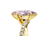 Yellow gold Fancy Pink Marquise  Cut Diamond Twist Band Solitaire with Prong Setting_61