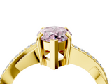 Yellow gold Fancy Pink Marquise  Cut Diamond Twisted Band Engagement Ring with Prong Setting_7