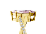 Yellow gold Fancy Pink Marquise  Cut Diamond Twisted Band Engagement Ring with Prong Setting_8