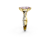 Yellow gold Fancy Pink Marquise  Cut Diamond Twisted Band with Pavé Setting and Four-Prong Setting_22