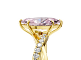 Yellow gold Fancy Pink Marquise  Cut Diamond Twisted Band with Pavé Setting and Four-Prong Setting_25
