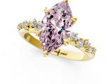 Yellow gold Fancy Pink Marquise  Cut Diamond Vine Band with Four-Prong Setting_85