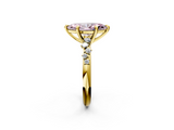 Yellow gold Fancy Pink Marquise  Cut Diamond Vine Band with Four-Prong Setting_86