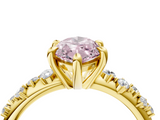 Yellow gold Fancy Pink Marquise  Cut Diamond Vine Band with Four-Prong Setting_88