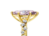 Yellow gold Fancy Pink Marquise  Cut Diamond Vine Band with Four-Prong Setting_89