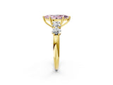 Yellow gold Fancy Pink Marquise  Cut Five-Stone Prong Set Diamond Ring with Classic Band_32
