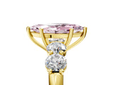 Yellow gold Fancy Pink Marquise  Cut Five-Stone Prong Set Diamond Ring with Classic Band_35