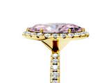 Yellow gold Fancy Pink Marquise  Cut Halo Diamond Engagement Ring with Pave Band and Four-Prong Setting_25
