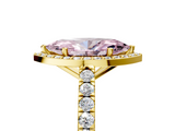Yellow gold Fancy Pink Marquise  Cut Halo Diamond Engagement Ring with Pave Band and Four-Prong Setting_33
