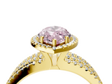 Yellow gold Fancy Pink Marquise  Cut Halo Diamond Engagement Ring with Split Shank and Four-Prong Setting_24