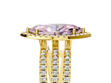 Yellow gold Fancy Pink Marquise  Cut Halo Diamond Engagement Ring with Split Shank and Four-Prong Setting_25