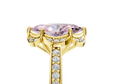 Yellow gold Fancy Pink Marquise  Cut Halo Diamond Ring with Channel Set Band and Four-Prong Setting_37