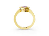 Yellow gold Fancy Pink Marquise  Cut Halo Diamond Ring with Pavé Band and Milgrain Prong Setting_40