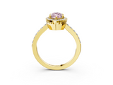 Yellow gold Fancy Pink Marquise  Cut Halo Diamond Ring with Pave Band and Four-Prong Setting_27