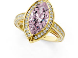 Yellow gold Fancy Pink Marquise  Cut Halo Pave Split Shank Prong Setting Ring_33