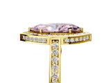 Yellow gold Fancy Pink Marquise  Cut Halo Pave Split Shank Prong Setting Ring_37