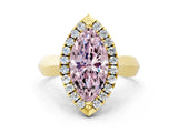 Yellow gold Fancy Pink Marquise  Cut Halo Solitaire Engagement Ring with Square Band and Four-Prong Setting_114