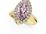 Yellow gold Fancy Pink Marquise  Cut Halo Solitaire Engagement Ring with Square Band and Four-Prong Setting_115