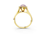 Yellow gold Fancy Pink Marquise  Cut Halo Solitaire Engagement Ring with Square Band and Four-Prong Setting_117
