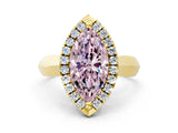 Yellow gold Fancy Pink Marquise  Cut Halo Solitaire Engagement Ring with Square Band and Four-Prong Setting_66
