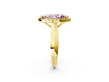 Yellow gold Fancy Pink Marquise  Cut Halo Solitaire Engagement Ring with Square Band and Four-Prong Setting_68