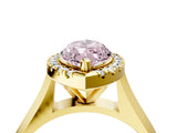 Yellow gold Fancy Pink Marquise  Cut Halo Solitaire Engagement Ring with Square Band and Four-Prong Setting_70