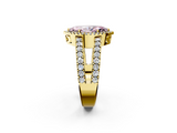 Yellow gold Fancy Pink Marquise  Cut Halo Split Shank Diamond Ring with Four-Prong Setting_47