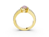 Yellow gold Fancy Pink Marquise  Cut Halo Split Shank Diamond Ring with Four-Prong Setting_48