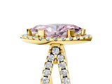 Yellow gold Fancy Pink Marquise  Cut Halo Split Shank Pave Set Ring_67