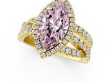 Yellow gold Fancy Pink Marquise  Cut Halo Split Shank Prong Setting Ring_62
