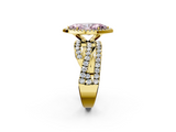 Yellow gold Fancy Pink Marquise  Cut Halo Split Shank Prong Setting Ring_63