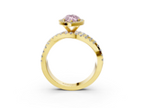 Yellow gold Fancy Pink Marquise  Cut Halo Split Shank Prong Setting Ring_64