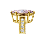 Yellow gold Fancy Pink Marquise  Cut Milgrain Channel Set Engagement Ring with Solitaire Prong Setting_72