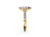 Yellow gold Fancy Pink Marquise  Cut Pavé Band Solitaire Ring with Four-Prong Setting_27