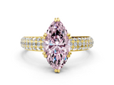 Yellow gold Fancy Pink Marquise  Cut Pave Diamond Engagement Ring with Channel Set Band and Four-Prong Setting_20
