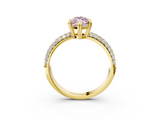Yellow gold Fancy Pink Marquise  Cut Pave Diamond Engagement Ring with Channel Set Band and Four-Prong Setting_23